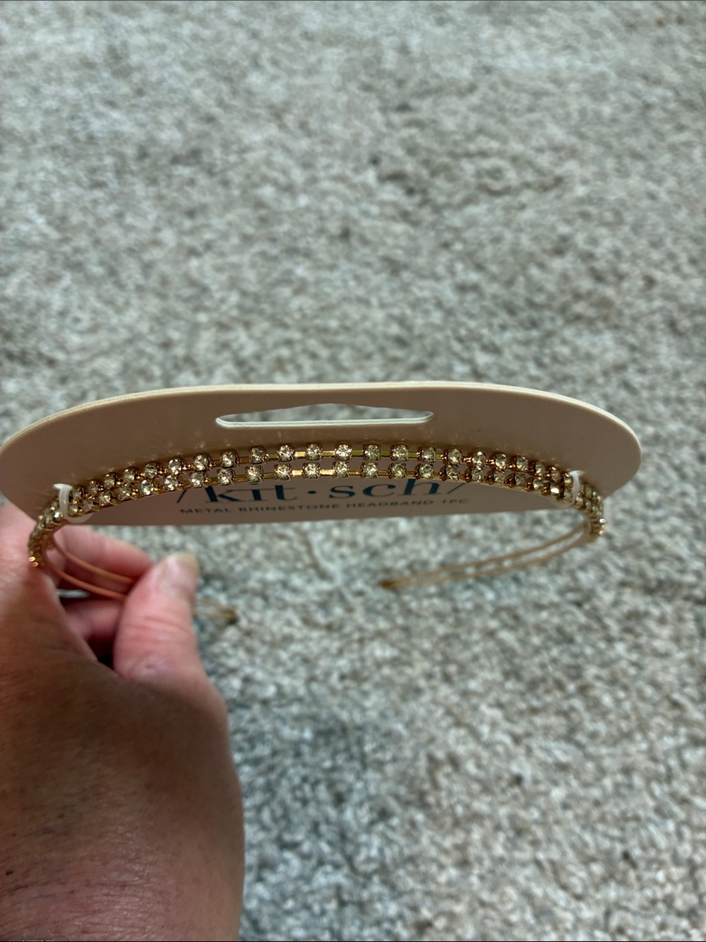 Kitsch Gold Rhinestone Double-Row Headband